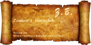 Zombori Benedek névjegykártya